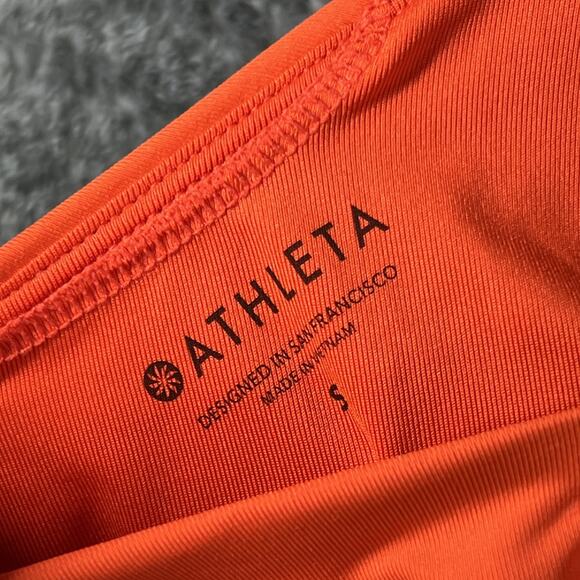 Athleta Tankini Swimsuit Womens Small Orange D-DD Crock Back Triangle H2Eco New - Picture 3 of 8